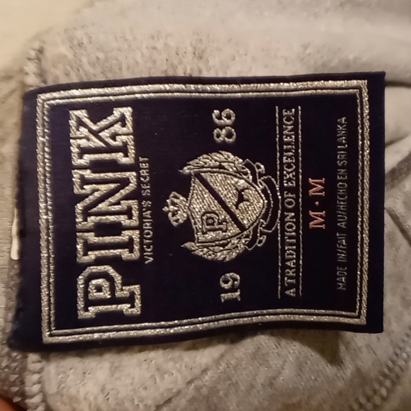 Victoria Secrets PINK Womens Grey w Silver Logo sz M - Picture 5 of 13